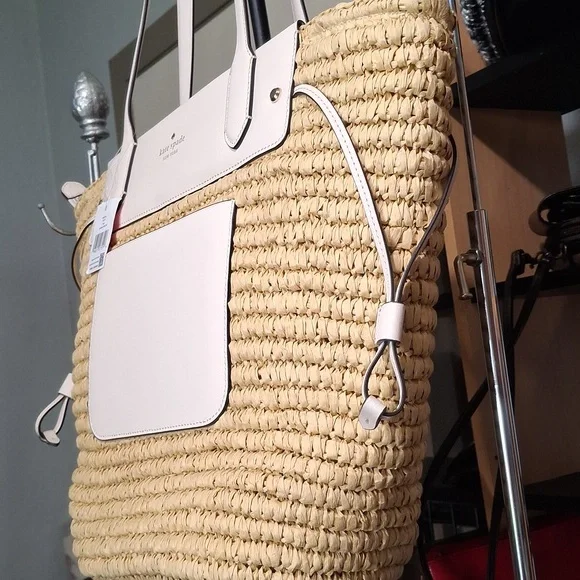 Kate Spade Tan and Cream Woven Tote - Picture 4 of 13